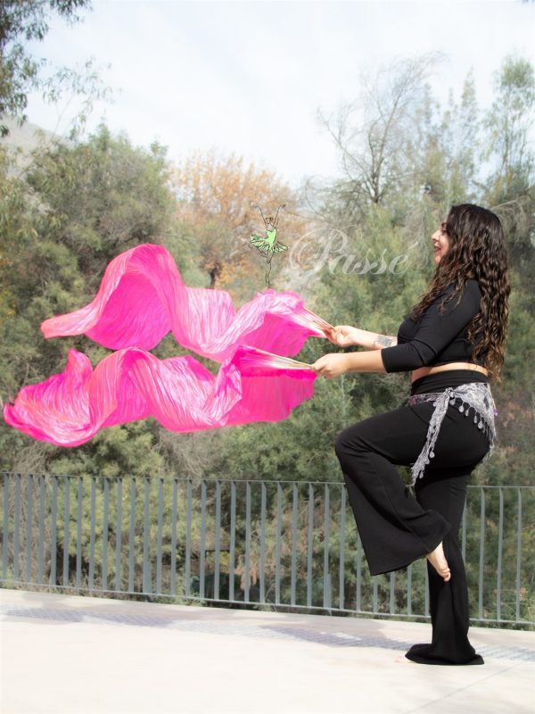 Abanico Fucsia Fluor (Producto con detalle en tela) - Imagen 2