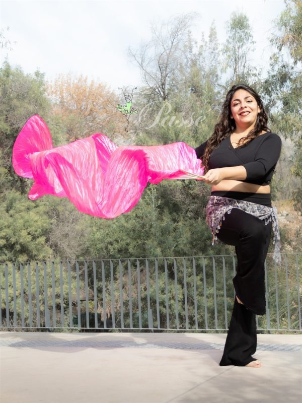 Abanico Fucsia Fluor (Producto con detalle en tela) - Imagen 3