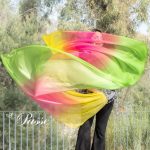 Velo degradé verde limón, rosado y amarillo