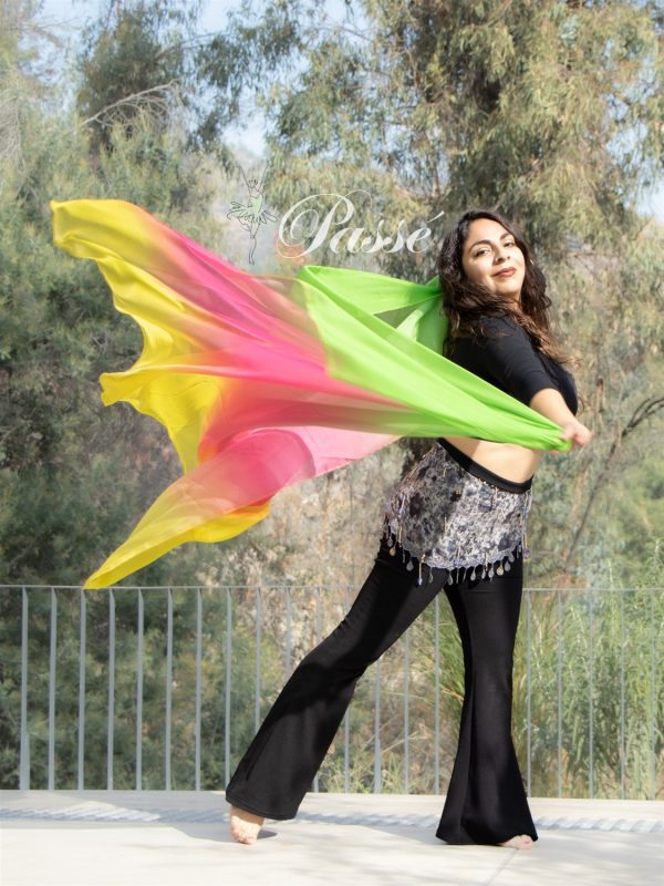 Velo degradé verde limón, rosado y amarillo - Imagen 2