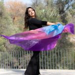 Velo degradé celeste, rosado y morado