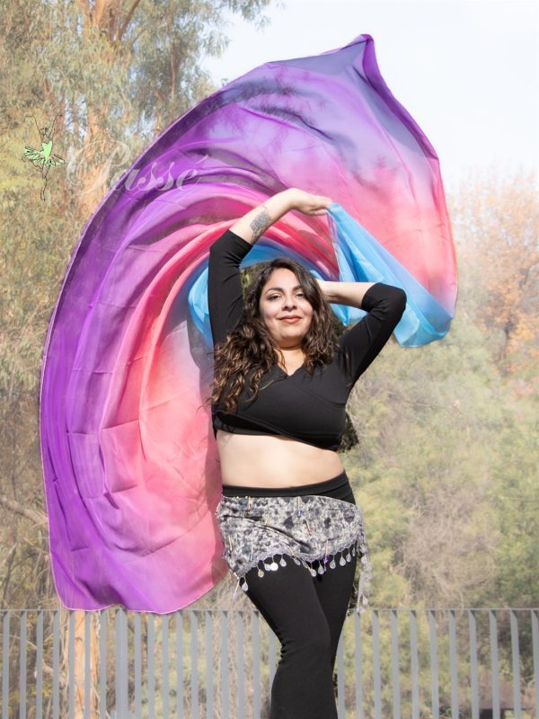 Velo degradé celeste, rosado y morado - Imagen 2