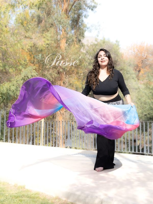 Velo degradé celeste, rosado y morado - Imagen 3