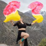 Abanico Tie-Dye degradé amarillo a coral