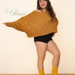 Top tipo chalequillo oversize mostaza jaspeado