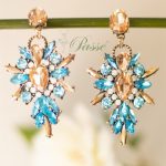 Aro strass rosegold - azul cielo