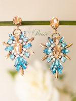 Aro strass rosegold - azul cielo