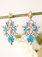 Aro strass rosegold - azul cielo - Imagen 2