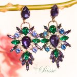 Aro strass morado - verde - plata