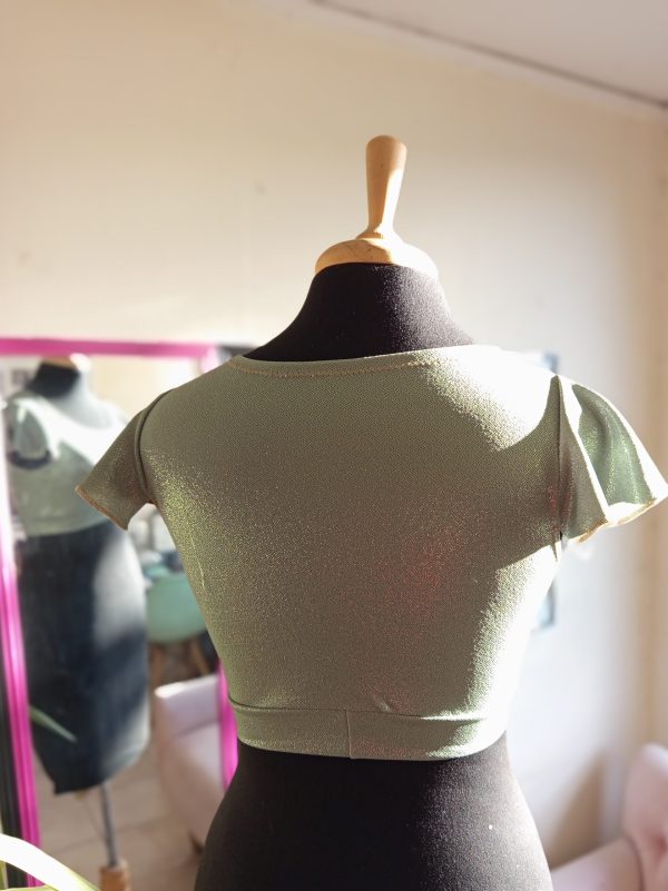 Top brillante verde olivo - Imagen 3