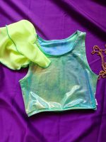 Top verde metalizado